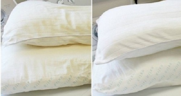 Almofadas estão a ficar amarelas? Deixe-as como novas com esta receita caseira…