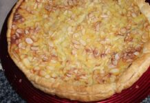Tarte de pêra e amêndoa
