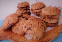 Bolachas de chocolate com nozes