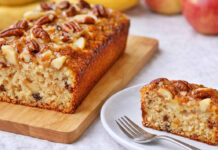 Bolo de aveia banana maçã e nozes – Húmido e cheio de sabor