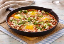 Jantar em 20 Minutos: Tomatada de Feijão com Ovos Escalfados