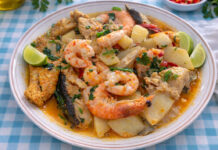 Caldeirada de Bacalhau com Camarão (fica divinal e cheio de sabor)